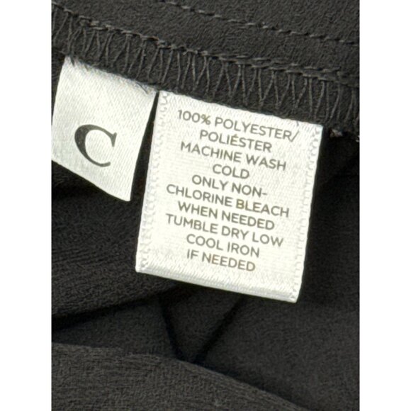 Loft Top Womens Black Long Sleeve Blouse Leaf Pattern Sheer Size S Romantic - Picture 9 of 13